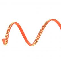 Ruban clouté double orange pêche 5 mm - Mondial Tissus