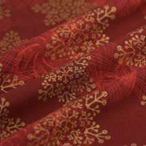 Tissu cretonne de Noël étoile psychédélique rouge - Mondial Tissus