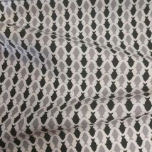 Percale coton chemise blanche impression digitale poissons gris