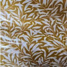 Tissu enduit brillant ocre imprimé feuillage délicat - AU MAISON - A.U Maison - Mondial Tissus