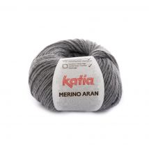 Pelote de fil à tricoter Merino Aran gris moyen - Katia