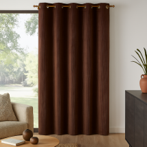 Rideau velours côtelé thermique marron Sydney 138x260 cm - MT - Mondial Tissus