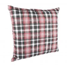 Housse de coussin tartan gris et bordeaux - MT - Mondial Tissus