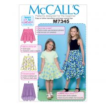 Patron McCall's 7345CCE Patron de jupes corolles pour enfant 3 à 6 ans - McCall's - Mondial Tissus
