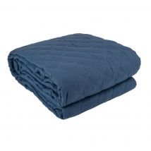 Boutis losange bleu 230x250cm - MT - Mondial Tissus