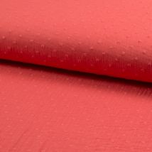 Tissu Double gaze dobby corail - Mondial Tissus