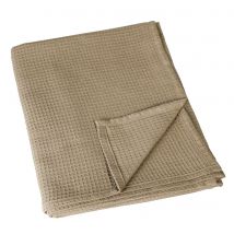 Plaid nid d'abeille taupe 125x180 cm - Linder - Mondial Tissus