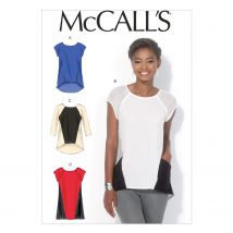 Patron McCall's 7093E5 Hauts et tunique unis ou bicolores 42-50 - Femme - McCall's - Mondial Tissus