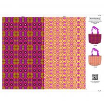 Panneaux kit sac impression digitale ethnique bordeaux et corail - Mondial Tissus