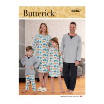 Patron Butterick B6867A Ensemnle pyjama adultes et enfants - Butterick - Mondial Tissus