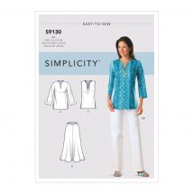Patron Simplicity S9130.Aa - Tunique Pantalon Ou Jupe Femme 38 - 46 - Simplicity - Mondial Tissus