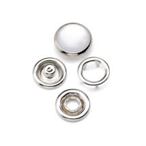 Bouton pression métal 11 mm couleur perle - MT - Mondial Tissus