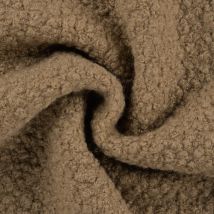 Tissu lainage polyester bouclette camel - Mondial Tissus