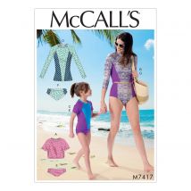 Patron McCall's 7417 Patron de maillots de Bain Rashguard avec manches - Femmes/ enfant de 3-8 ans - McCall's - Mondial Tissus