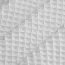 Tissu éponge nid d'abeille blanc - Mondial Tissus