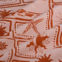 Tissu crêpe polyester patchwork îles rose - Mondial Tissus