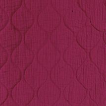 Tissu matelassé double face vague rose fuchsia - Mondial Tissus