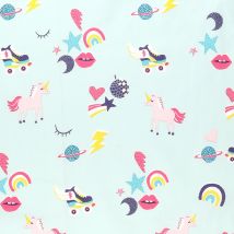 Toile à drap licornes multicolores - Mondial Tissus