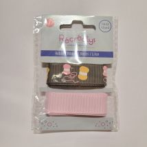 Lot de 2 rubans fantaisies marron et rose 3 m x 16 mm - Récréatys - Mondial Tissus