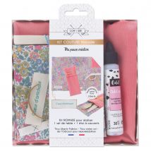 Kit couture nomade set de table Liberty "cœur d'artichaut" rose - Mondial Tissus
