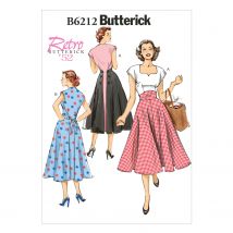 Patron Butterick B6212A5 Robe dos portefeuille rétro Femme 34-42 - Butterick - Mondial Tissus