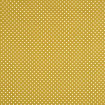 Tissu coton ponto motif petit pois moutarde