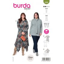 Patron Burda 5986 robe jersey variantes 46 au 56 - Burda - Mondial Tissus