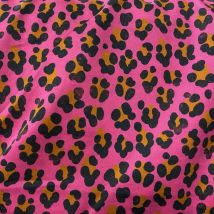 Tissu satin de coton organique motif léopard rose - Albstoffe - Albstoffe - Mondial Tissus