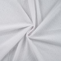 Tissu broderie Anglaise géométrique écru - Mondial Tissus