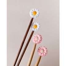 Protèges aiguilles Marguerites blanc et rose - Hello Kim - Hello Kim - Mondial Tissus