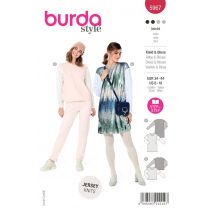Patron Burda 5967 blouse robe legere bimatiere 36 au 46 - Burda - Mondial Tissus