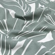 Tissu bachette imprimé feuillage XXL vert - Mondial Tissus