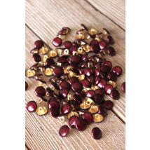 Lot de 5 boutons shiny bordeaux 10 mm - Eglantine et Zoé - Mondial Tissus