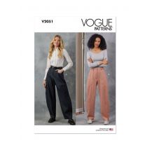 Patron Vogue V2051H5 Pantalon taille haute pour femme du 34 au 42 - Vogue - Mondial Tissus