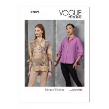 Patron Vogue 1899Y - chemises amples boutonnées sur le devant du 32 au 42 - Vogue - Mondial Tissus
