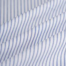 Tissu fil teint coton rayure blanc bleu - Mondial Tissus