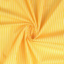 Tissu popeline coton rayures épaisses jaune