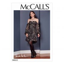Patron McCALL's 8023E5 Robe épaules dénudées - par Nicole Miller - de 42-50 - McCall's - Mondial Tissus