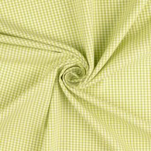 Tissu coton Vichy petits carreaux vert
