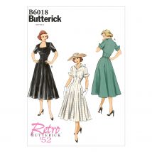 Patron Butterick B6018A5 Robe vintage Femme 34-42 - Butterick - Mondial Tissus