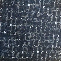 Percale coton chemise marine impression digitale pois matrix