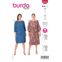 Patron Burda 6058 - robe, tombé fluide , manches 3/4 - Burda - Mondial Tissus