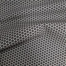 Percale coton chemise blanche impression digitale triangle noir blanc