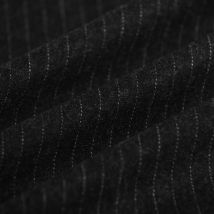 Tissu lainage fin 60 laine rayure tennis gris noir - Mondial Tissus