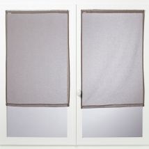 Paire de voilages Mémoire beige uni - Mondial Tissus