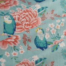 Tissu bachette slub oiseaux inséparables - MT - Mondial Tissus