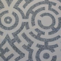 Tissu coton imprimé Labirinto bleu - Thevenon - Mondial Tissus