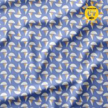 Maillot jersey maillot bain anti-UV imprimée bateaux bleu et jaune - DOMOTEX - Mondial Tissus