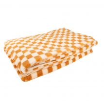 Plaid damier jaune 130x170cm - MT - Mondial Tissus
