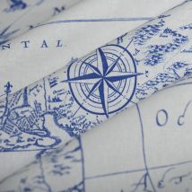 Tissu bachette carte des îles blanc - MT - Mondial Tissus